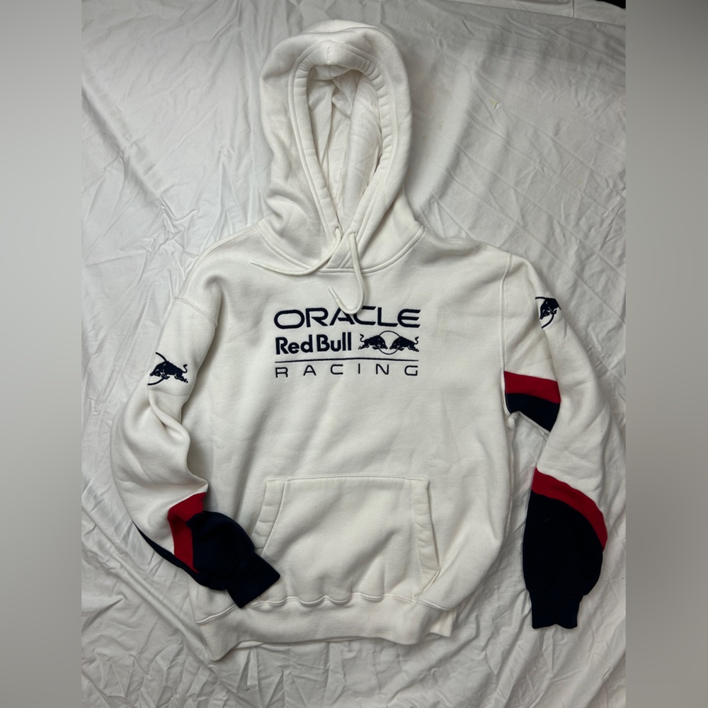 Hollister Red Bull Racing F1 White Hoodie Max Verstappen